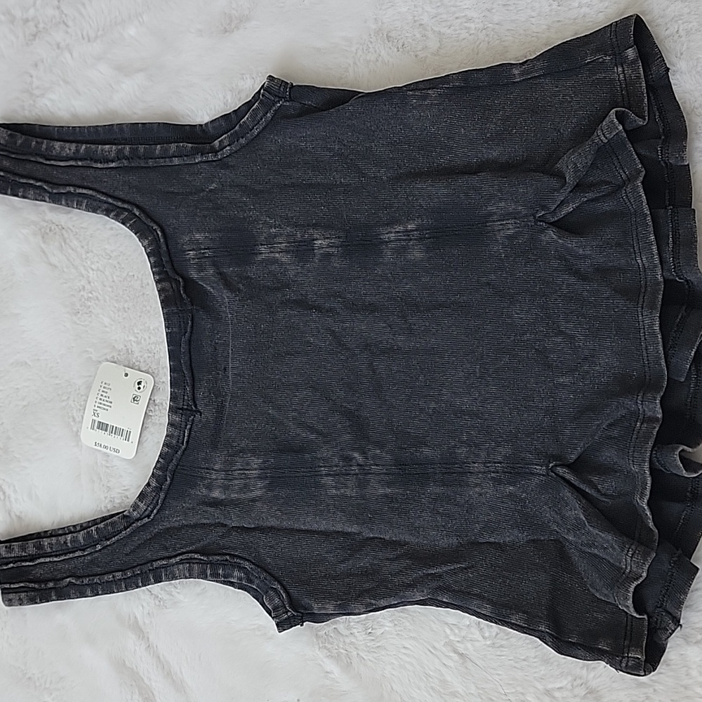 Free People Faded Black Fitted Peplum Tank Top Size XS - Picture 4 of 5